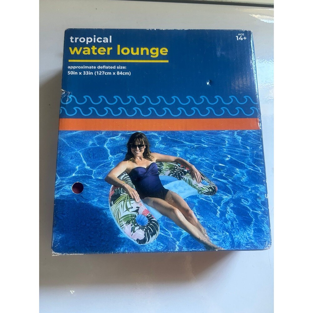 New Tropical Water Lounge Pool Float Inflatable Float  50” x 33”